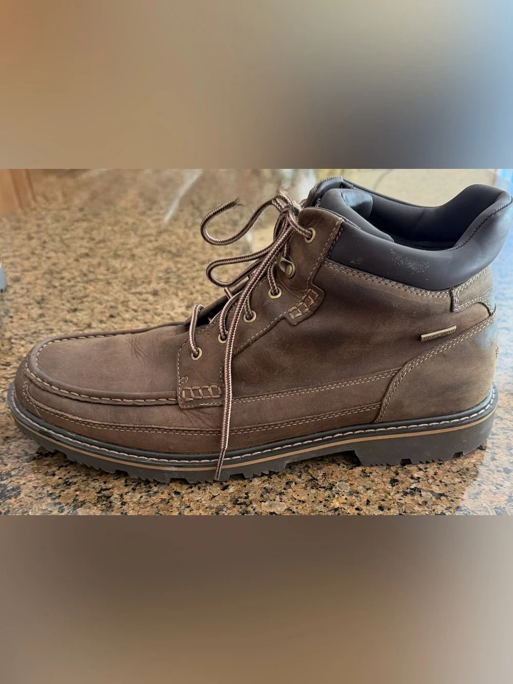 Rockport Rugged & Waterproof Men's Brown Leather Lace-Up Casual Boots